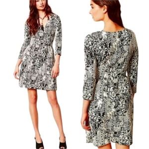 HD in Paris Anthropologie women surplice snakeskin print textured dress Sz Small